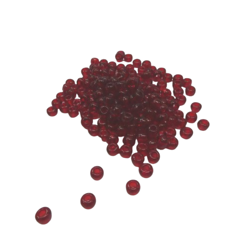 perles rocaille 4 mm rouge transparente