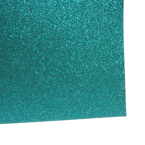feuille pailletée rayher turquoise