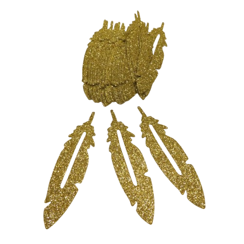 plumes papier doré