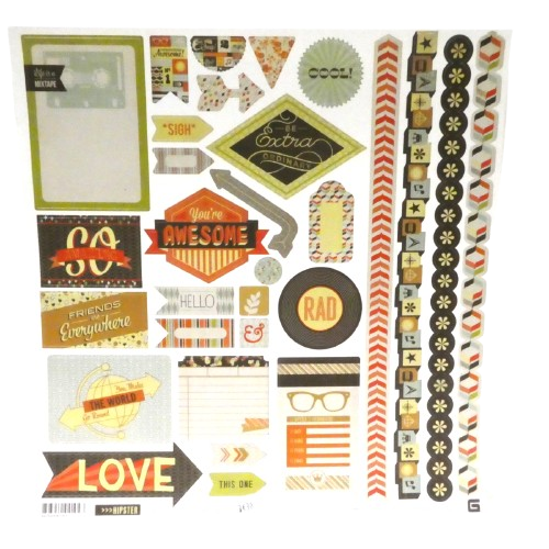 planche de stickers Innspiro hipster 4104