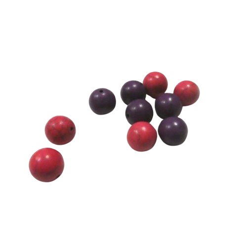 perles roses et violettes