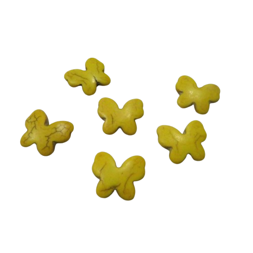perles papillons jaune