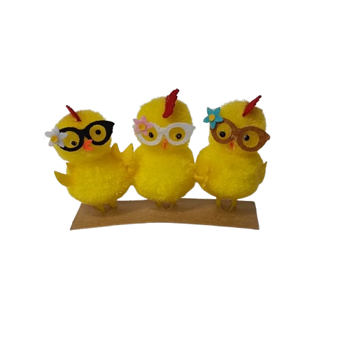 3 poussins pompon