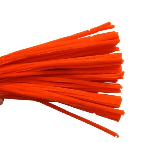 orange fluo chenilles x 25