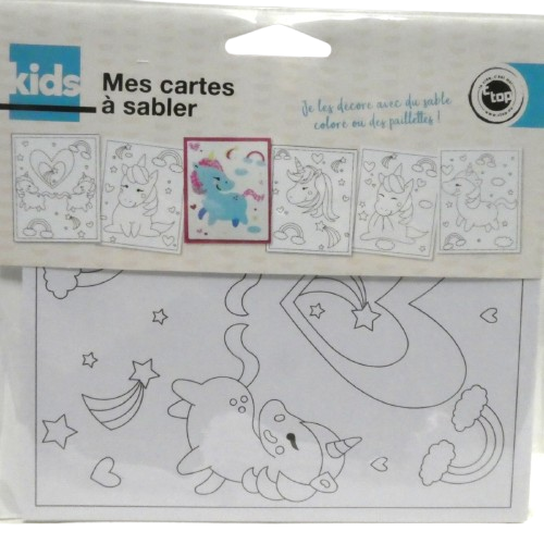 cartes à sable licorne