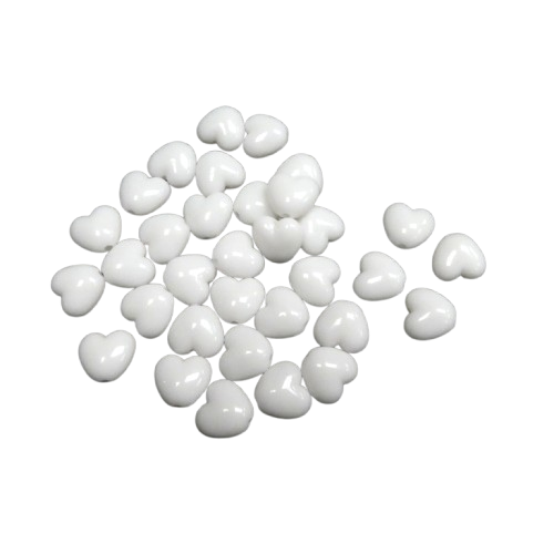 perles coeurs blanches