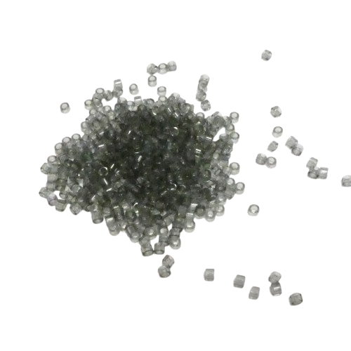 perles miyuki transparente grises