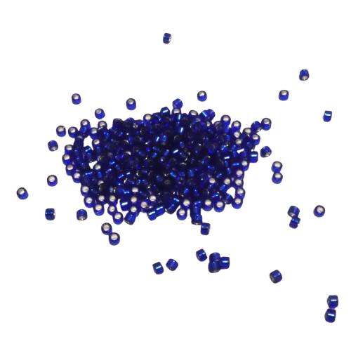perles miyuki argentée bleu foncé