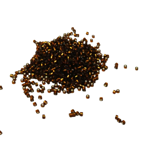 perles miyuki argentée marron
