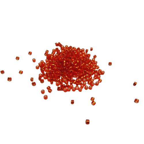 perles miyuki argentée rouge