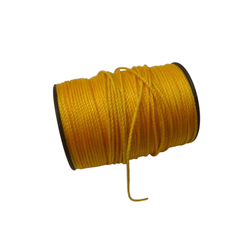 jaune or Cordon micro macramé polyester ciré 0,8 mm