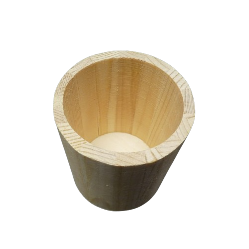 pot de crayons en bois rond