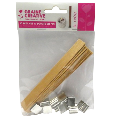 mèches bougies en bois