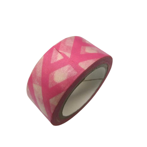 washi tape rayé rose