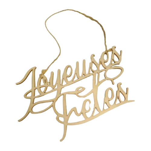 suspension joyeuses fêtes en bois