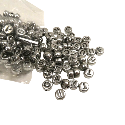 perles alphabet argenté