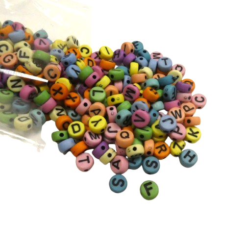 perles alphabet colorés