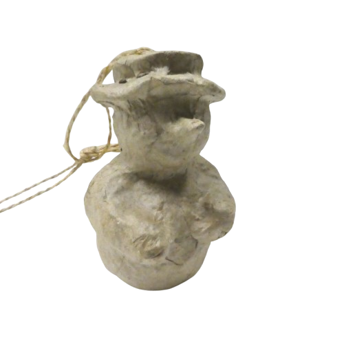 suspension bonhomme de neige en papier mâché