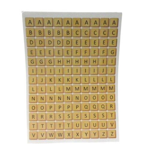 gommettes lettres bois