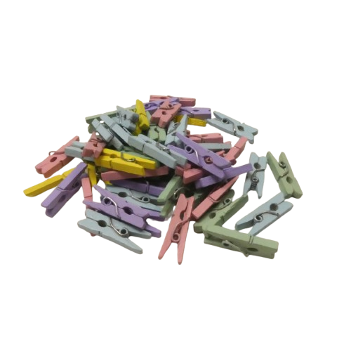 minis pinces en bois pastels