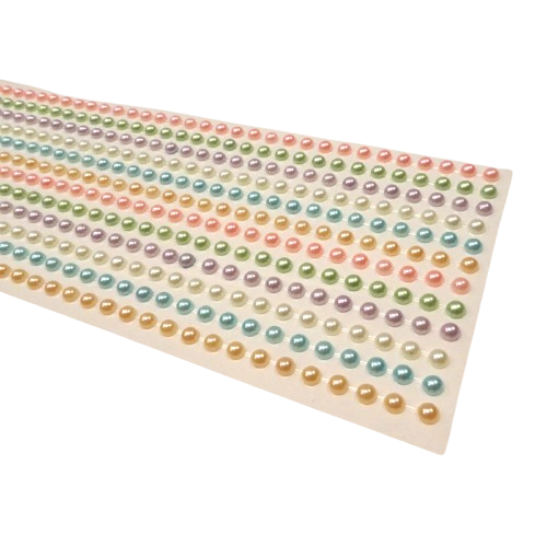 perles autocollants pastels