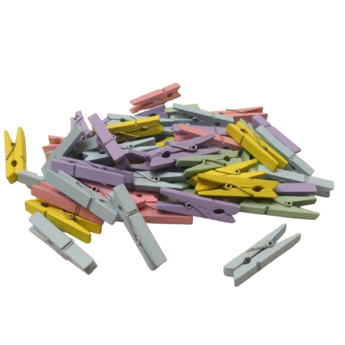 pinces bois pastel