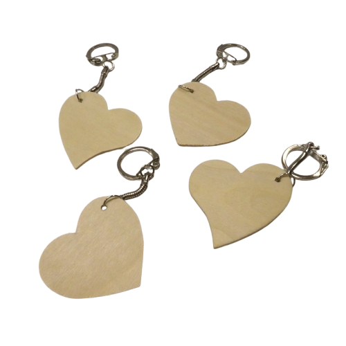 porte clés coeur en bois