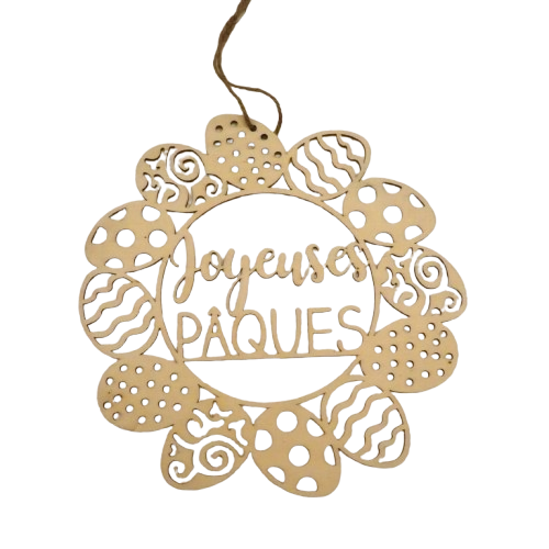 couronne de pâques en bois