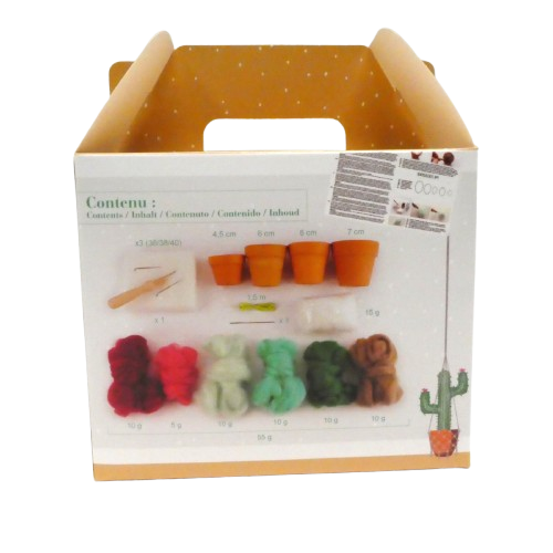 kit laine à carder cactus graine creative