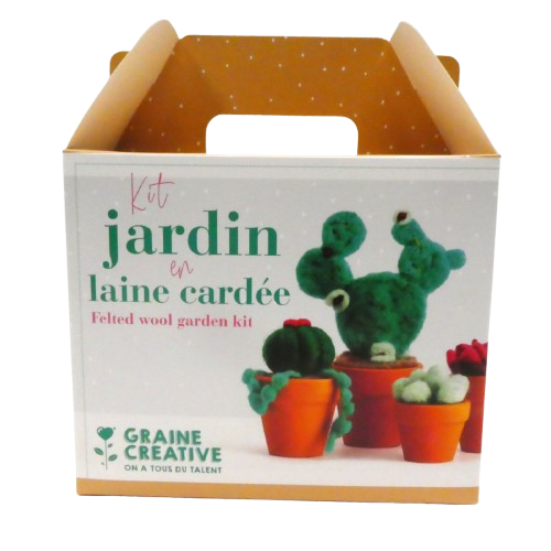 graine creative kit laine à carder cactus