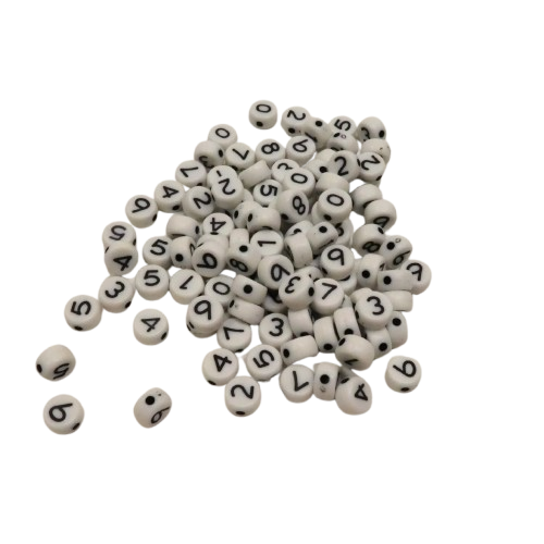 perles chiffres blanc et noir 7 mm artemio