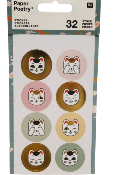32 autocollants Chats Jardin japonais RICO DESIGN
