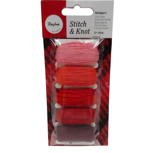 file à broder rayher rouge rose
