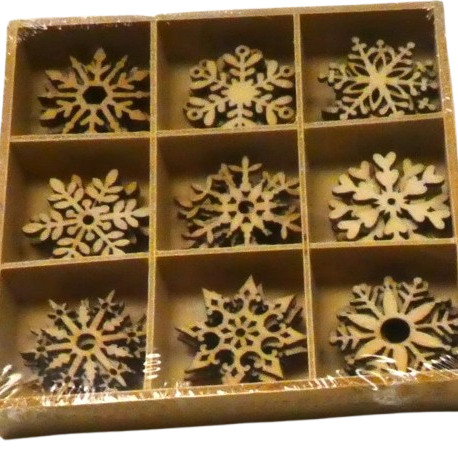 embellissements flocons en bois kit creation