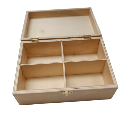kit creation boite à thé en bois 4 compartiment