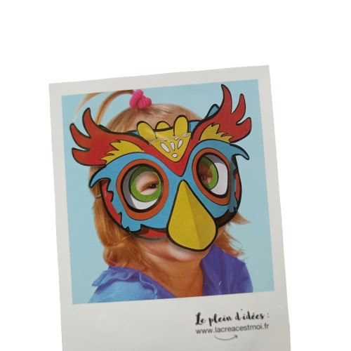 masque à colorier kit creation hibou