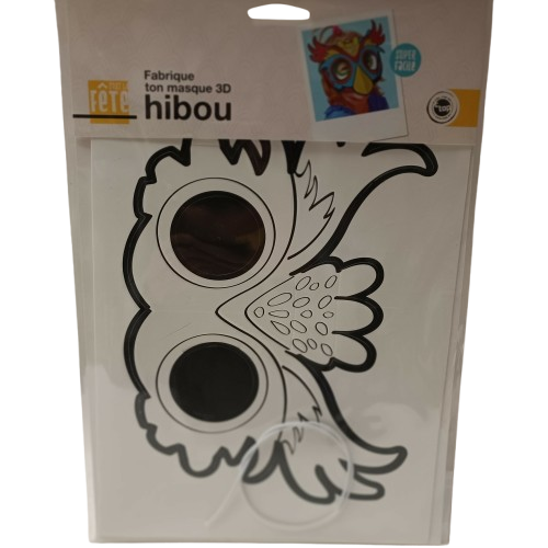 masque à colorier  hibou