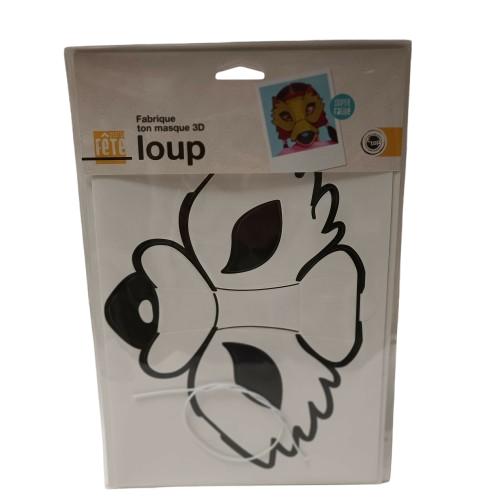 masque à colorier kit creation loup