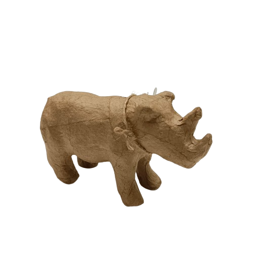 rhinocéros decopatch en papier mâché