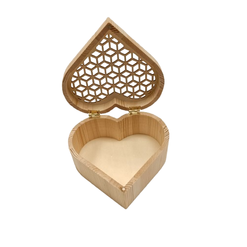 boîte coeur en bois