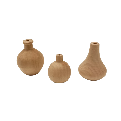 minis vase en bois