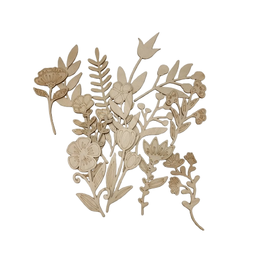 petites fleurs en bois