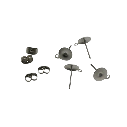 boucle doreilles à plateau en acier inoxydable