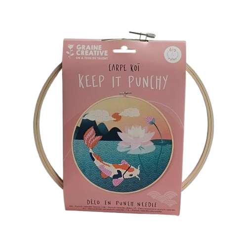 kit punch needle carpe koi graine creative