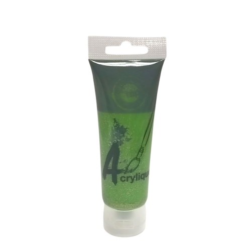 peinture acrylique pailletée vert