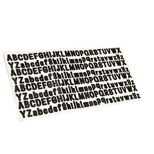 autocollants alphabets noires