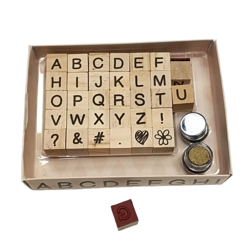 tampon scrapbooking en bois alphabet