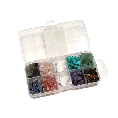 boîte perles chips en pierre kit creation