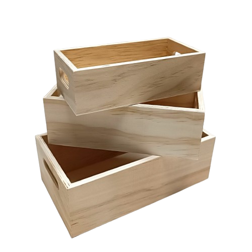 trois caisses en bois gigogne