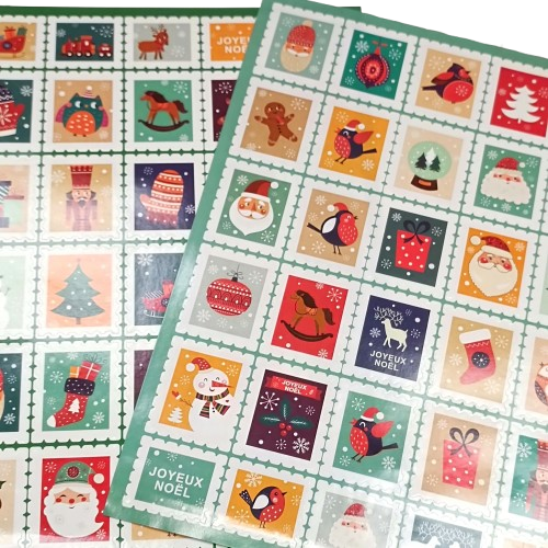gommettes timbres de noël